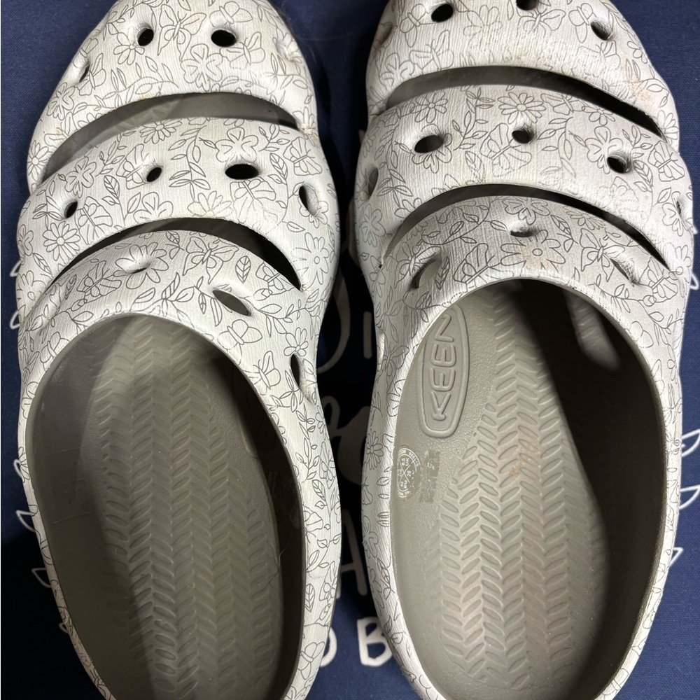 Keen White and GraySlip-On Design Rubber Clog